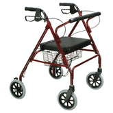 drive Go-Lite Bariatric 4 Wheel Rollator, Red